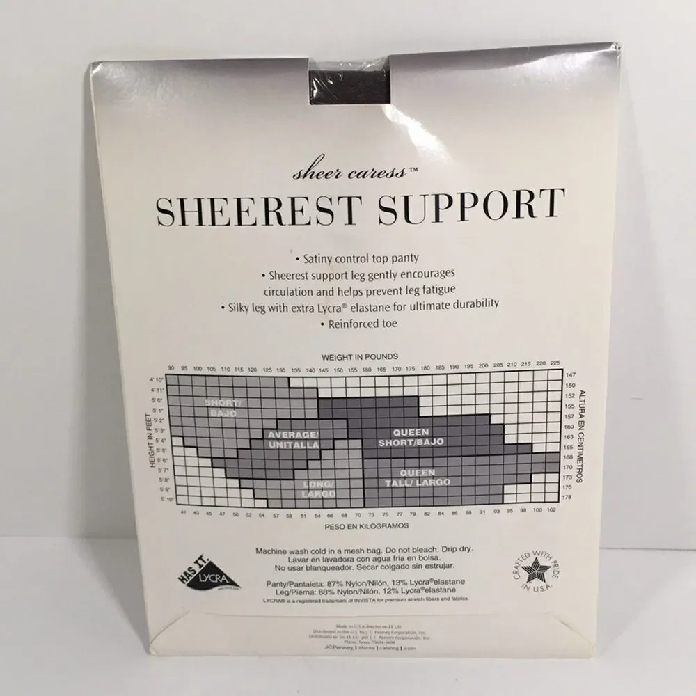 Sheerest Caress Support Queen Short Smoke grey reinforced toe, control top panty